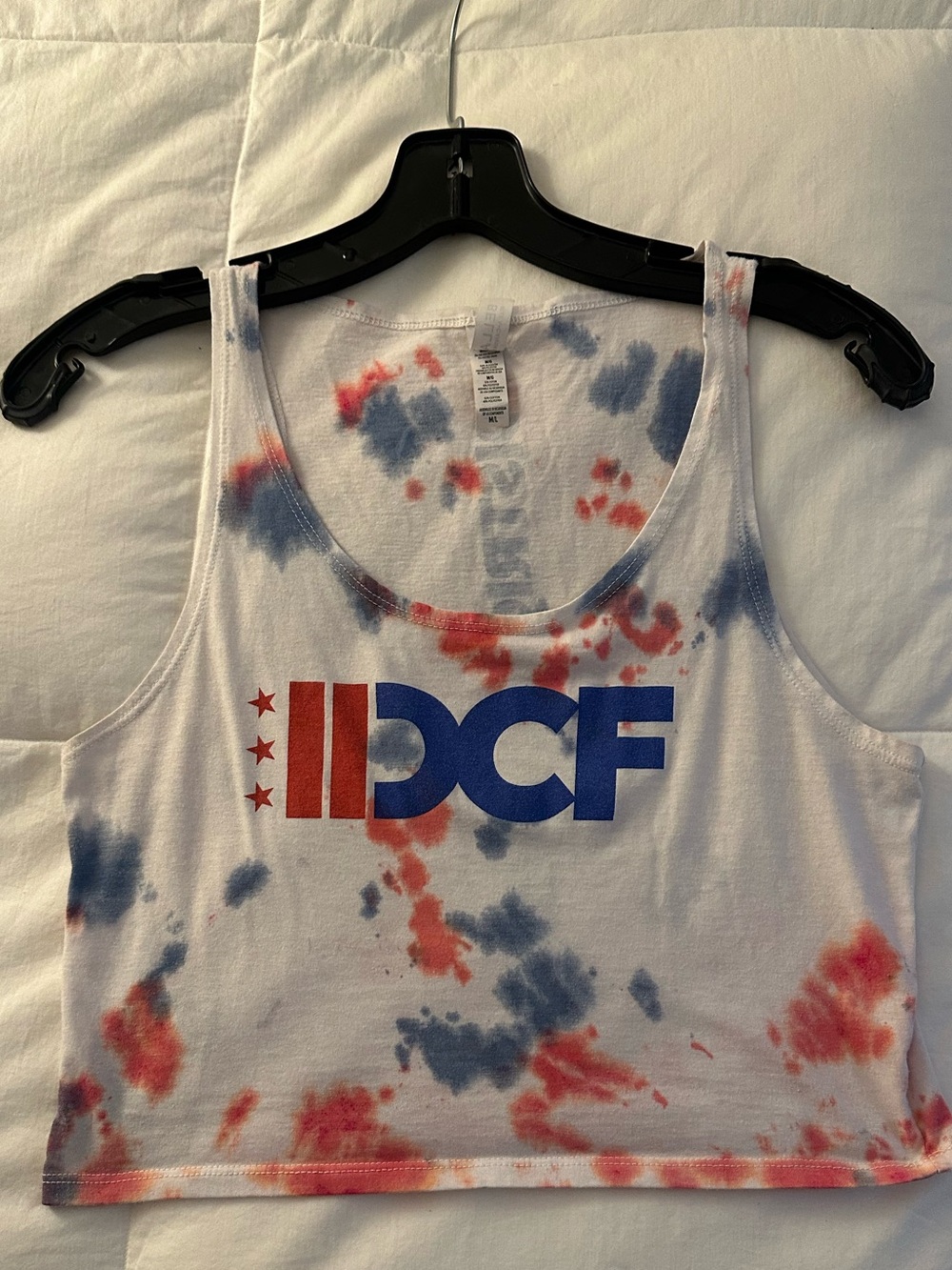 Red & Blue Tie-Dye Crop Top